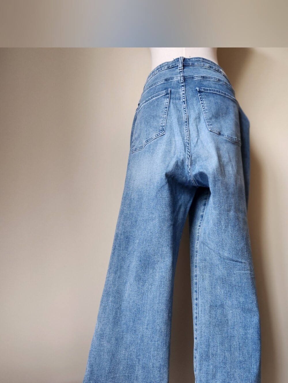 Soft Surroundings Wide Leg Stretch Jeans Medium Wash Denim Plus Size 18W - Picture 2 of 13